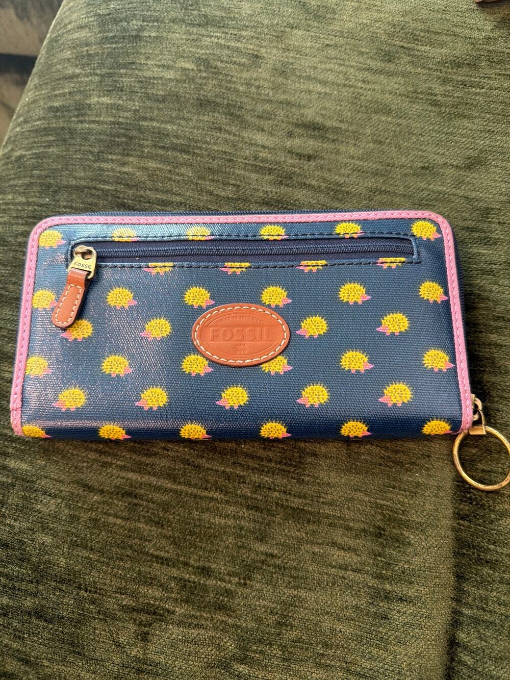 Fossil Hedgehog Zip Wallet PVC Coated  Wallet